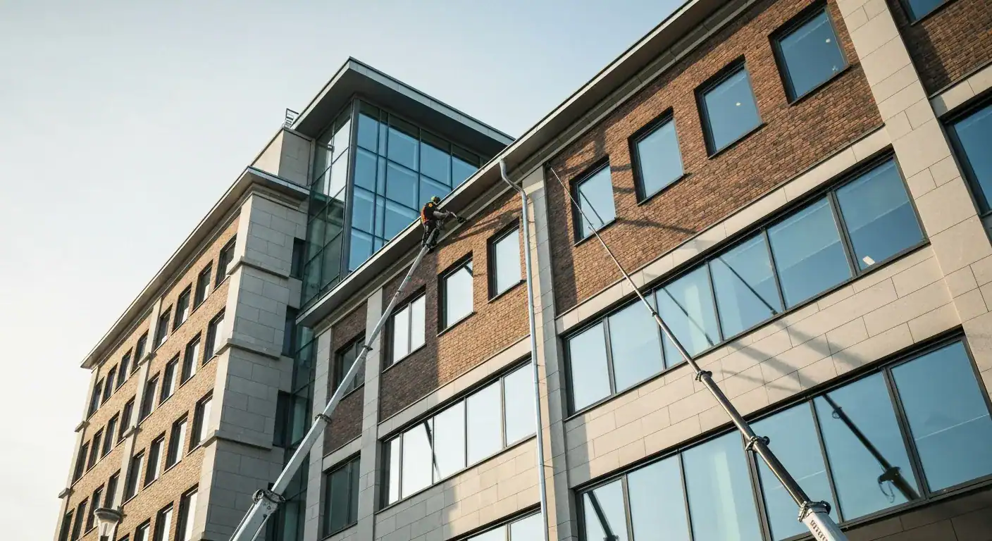 Viktigheten av regelmessig takrennerens for profesjonelle bygg - Featured Image