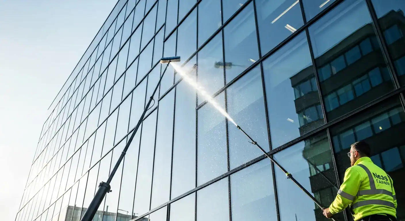 Hvorfor bruke ultrarent vann til vindusvask på næringsbygg? - Featured Image